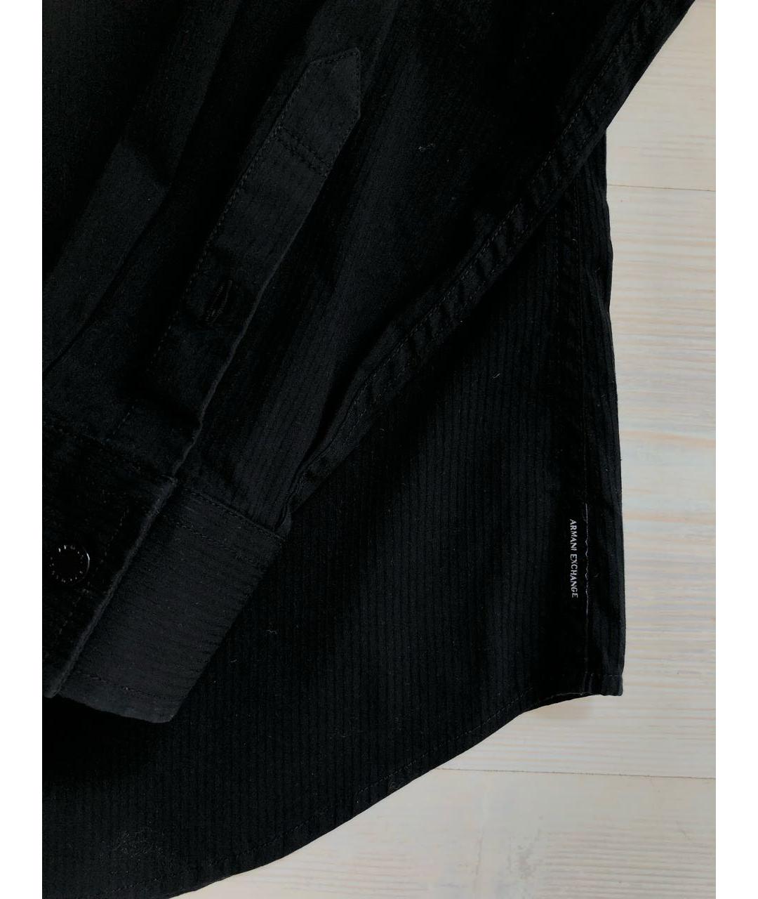 ARMANI EXCHANGE Черная хлопковая кэжуал рубашка, фото 4