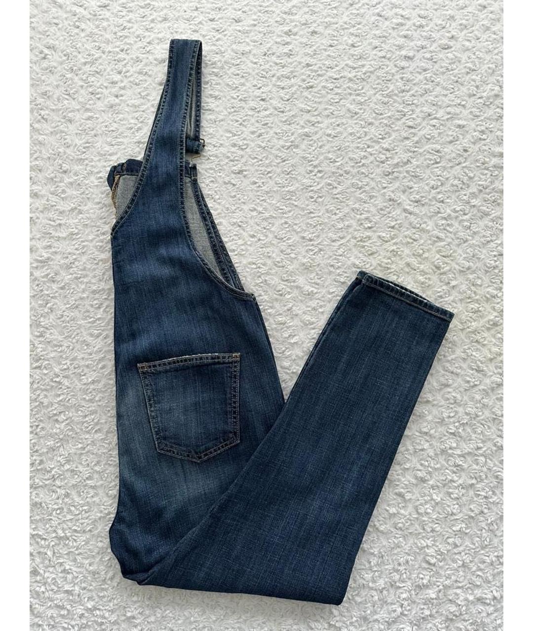 CURRENT/ELLIOTT Темно-синий деним комбинезон, фото 8