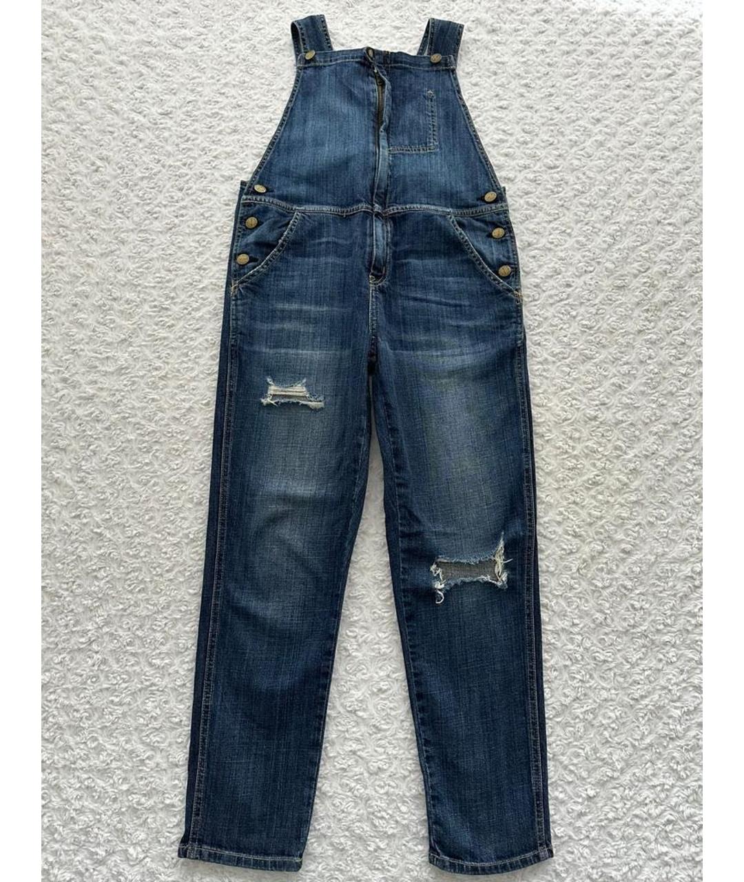 CURRENT/ELLIOTT Темно-синий деним комбинезон, фото 9