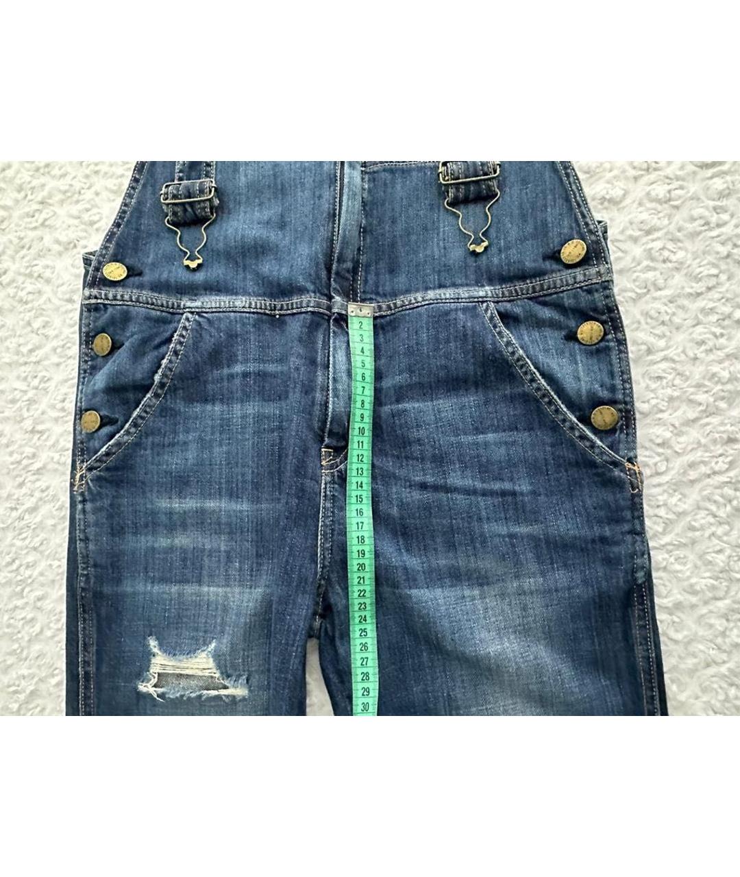 CURRENT/ELLIOTT Темно-синий деним комбинезон, фото 5