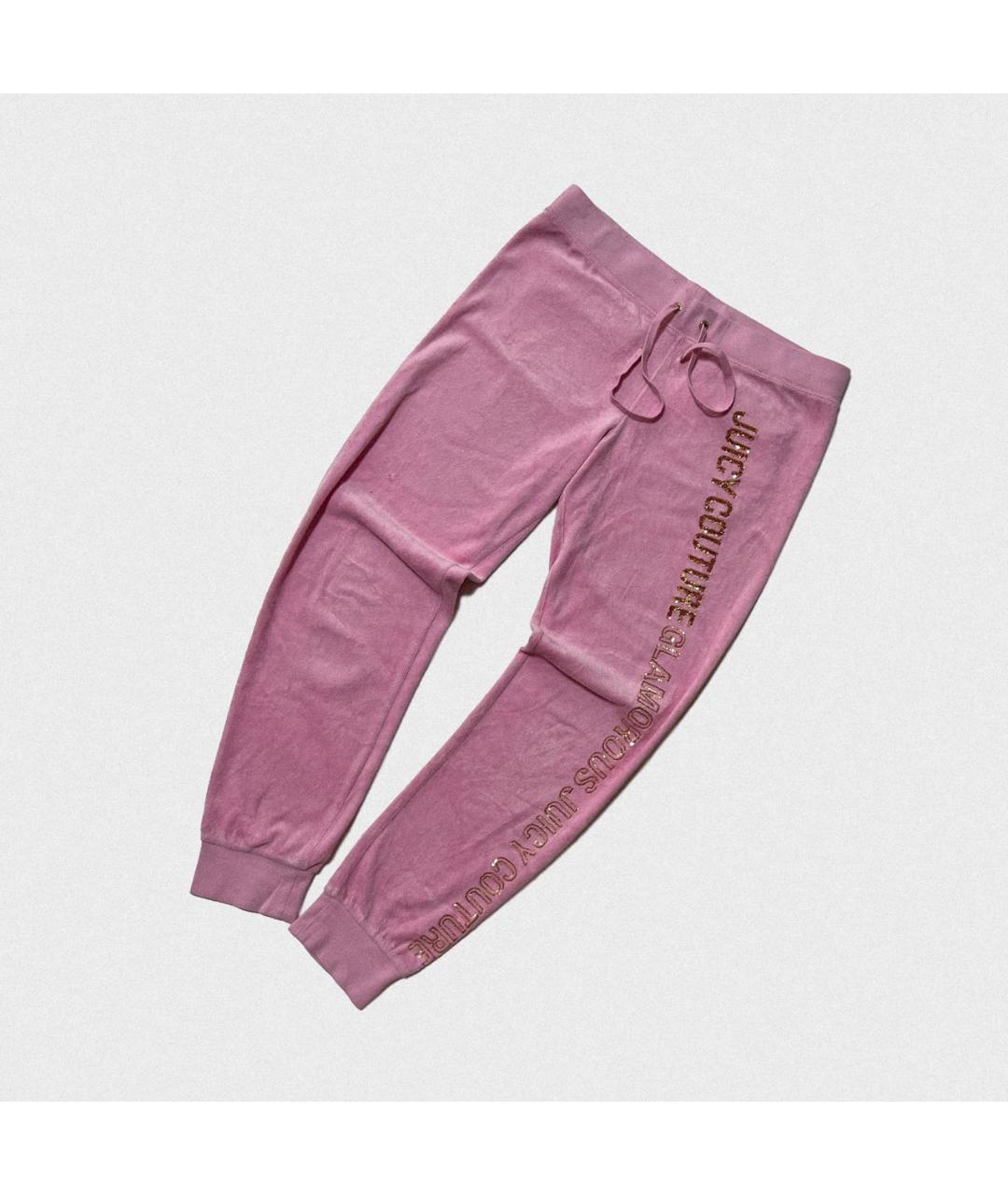 JUICY COUTURE Розовые бархатные спортивные брюки и шорты, фото 7