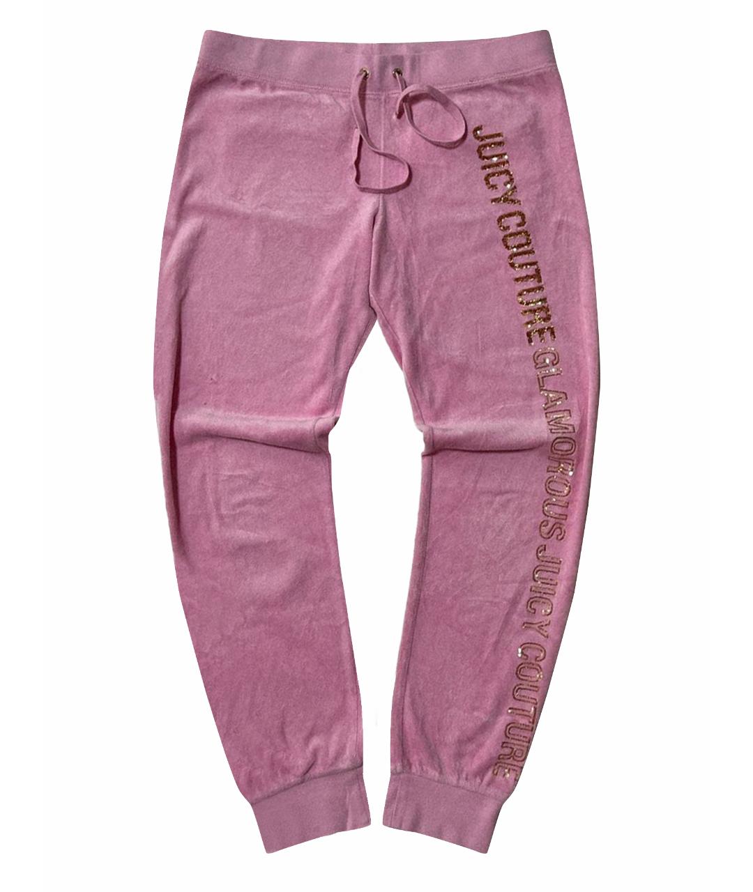 JUICY COUTURE Розовые бархатные спортивные брюки и шорты, фото 1