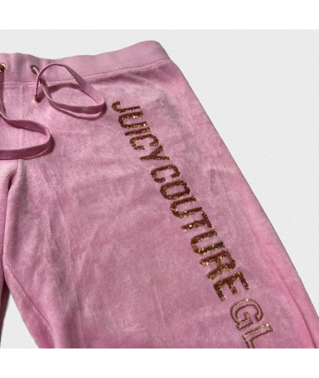 JUICY COUTURE Розовые бархатные спортивные брюки и шорты, фото 4