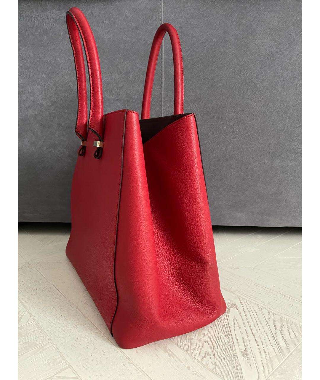 VICTORIA BECKHAM Красная кожаная сумка с короткими ручками, фото 2