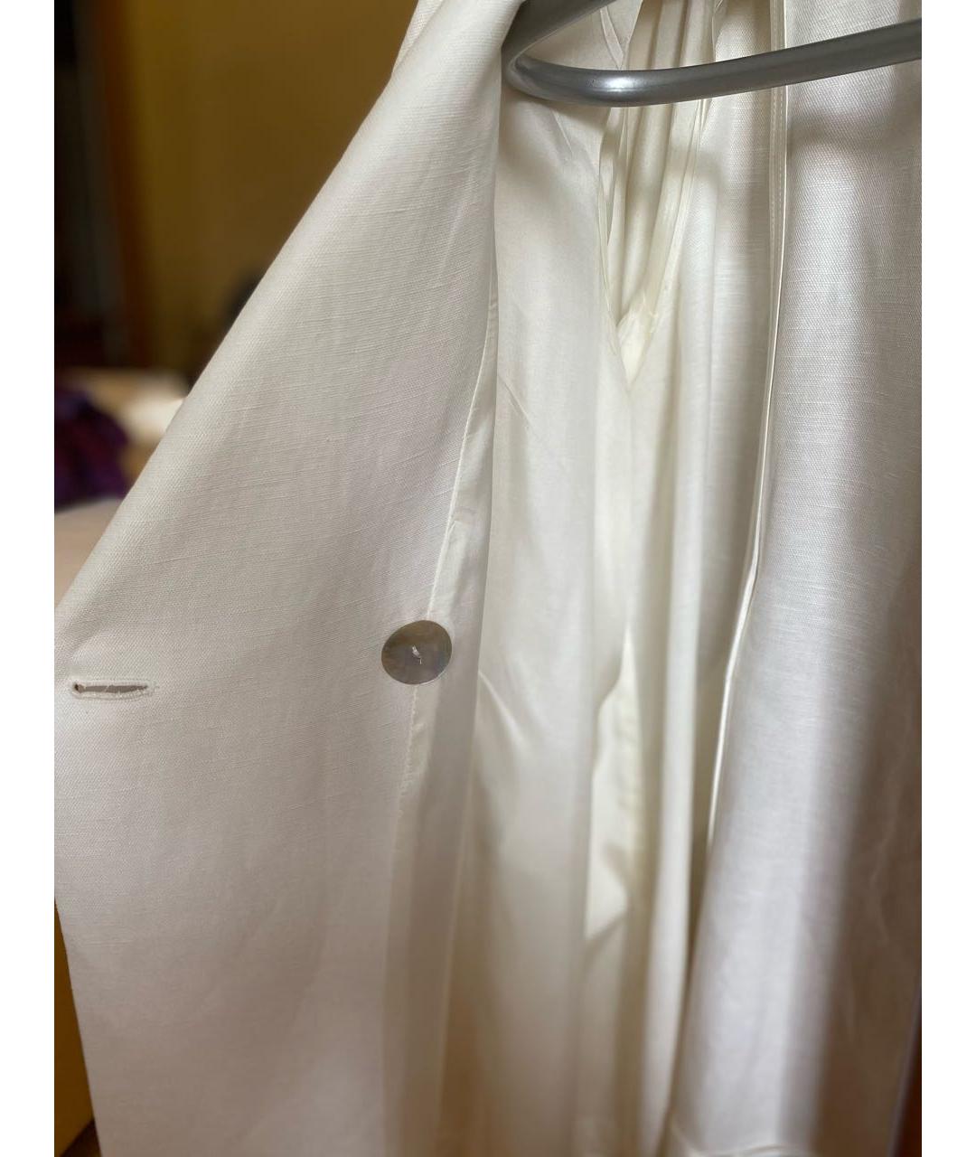 MARINA RINALDI Белый льняной жакет/пиджак, фото 6