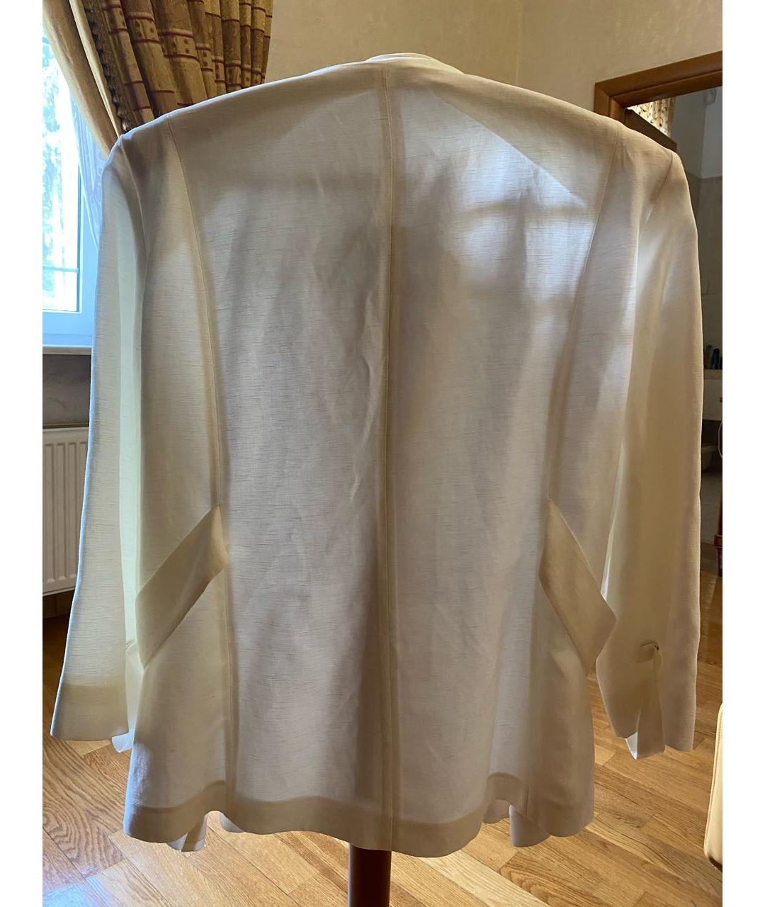 MARINA RINALDI Белый льняной жакет/пиджак, фото 2