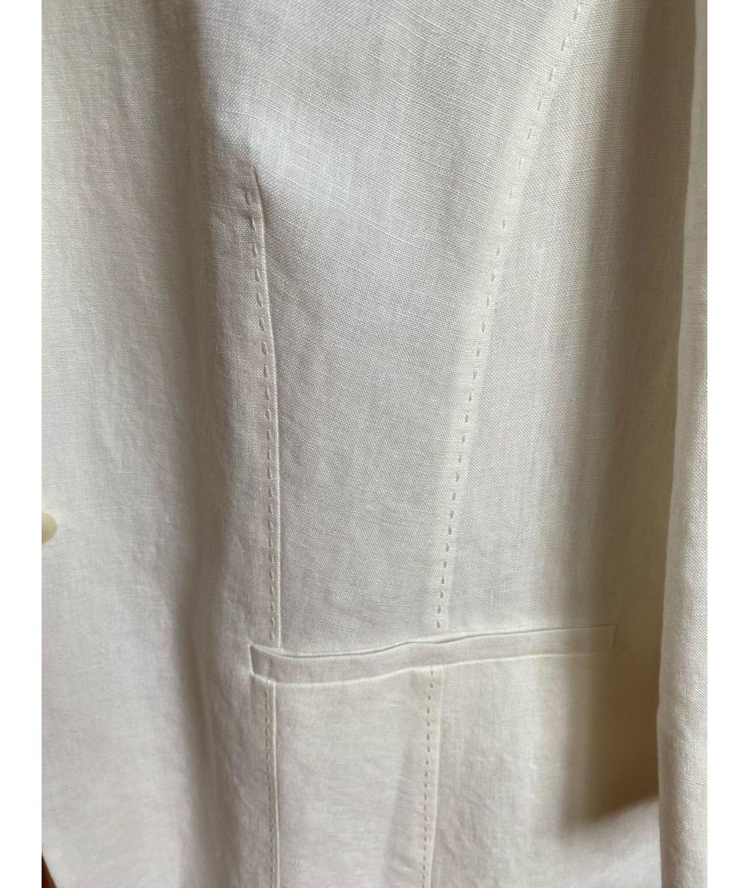 MARINA RINALDI Белый льняной жакет/пиджак, фото 5