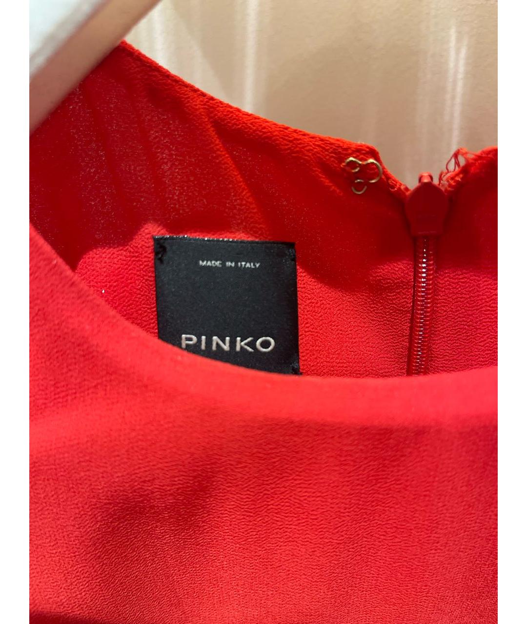 PINKO Красное полиэстеровое повседневное платье, фото 3