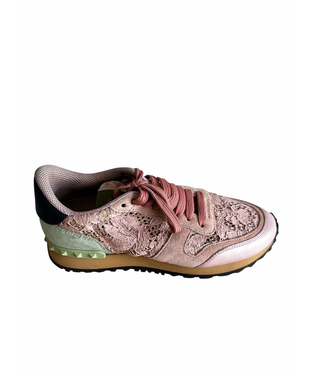 VALENTINO Розовые текстильные кроссовки, фото 1