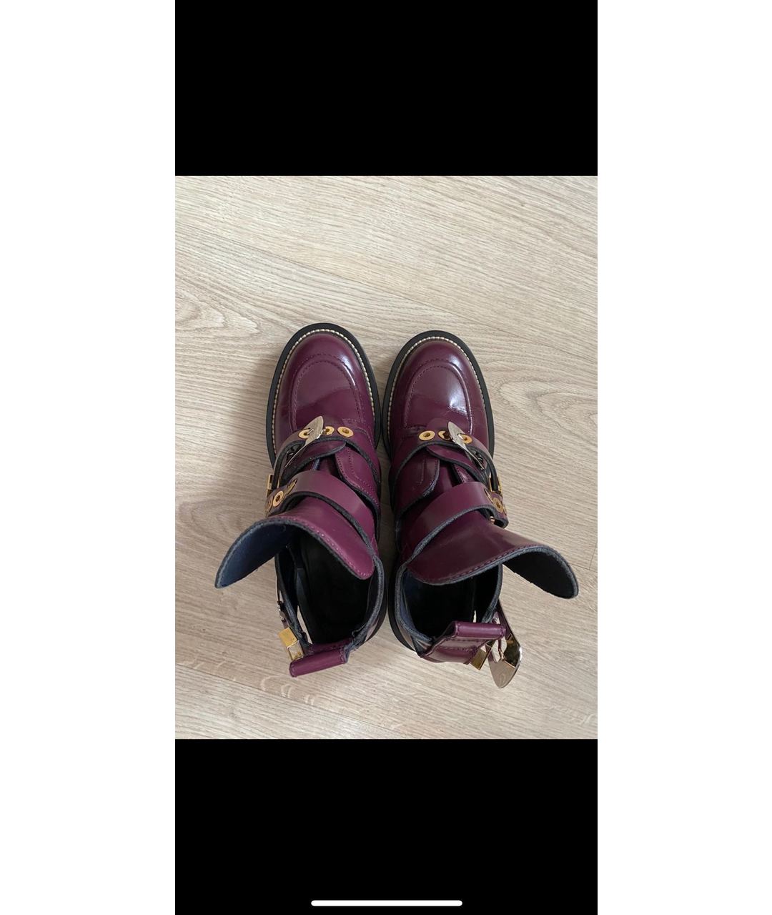 BALENCIAGA Бордовые кожаные ботинки, фото 3