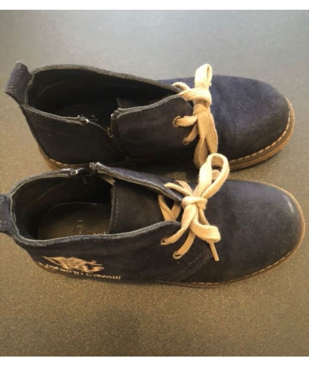 ROBERTO CAVALLI Темно-синие замшевые ботинки, фото 2