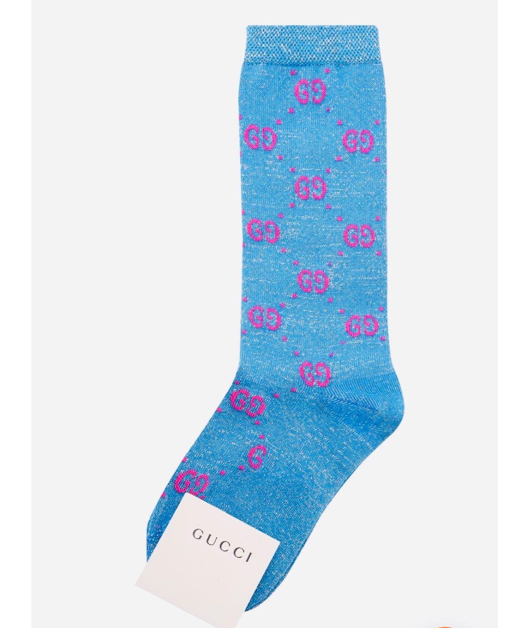 GUCCI Голубые носки, чулки и колготы, фото 4