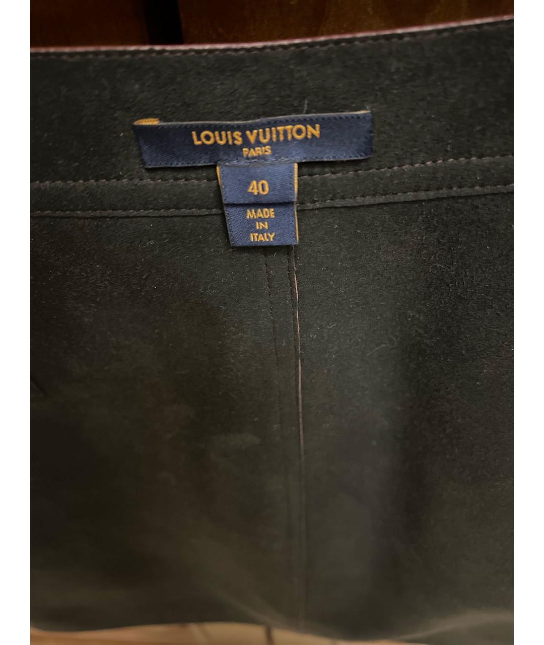 LOUIS VUITTON PRE-OWNED Бордовая кожаная юбка мини, фото 3