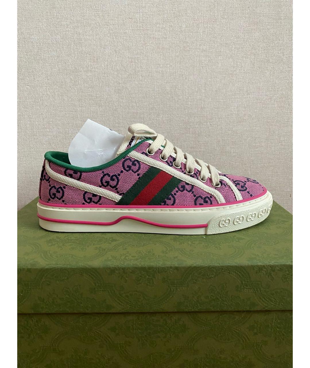 GUCCI Розовые текстильные кеды, фото 9