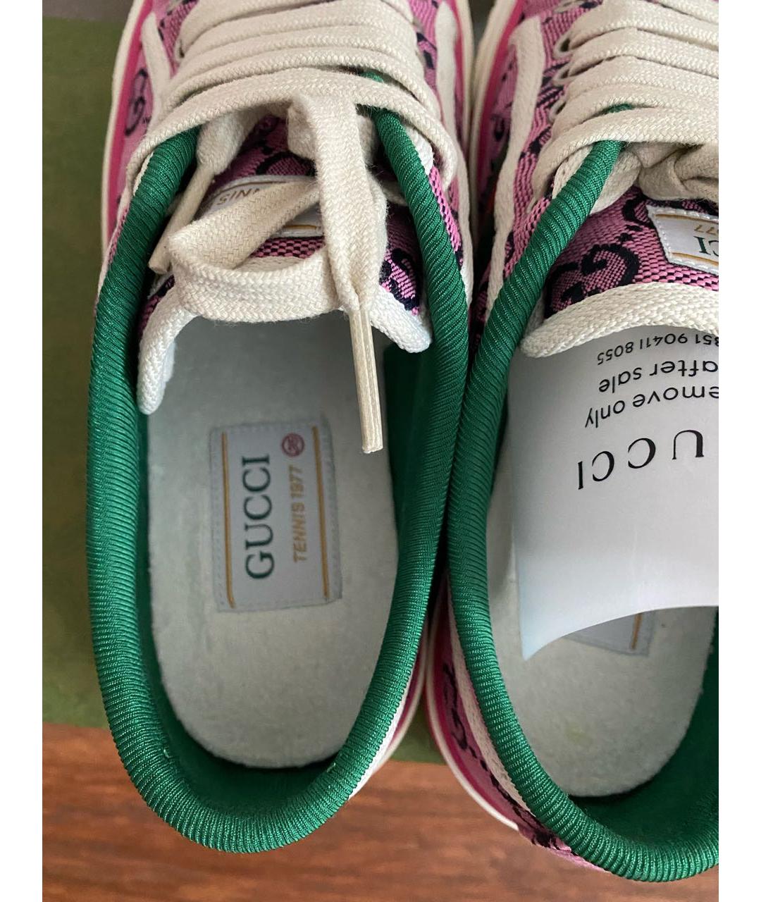 GUCCI Розовые текстильные кеды, фото 5