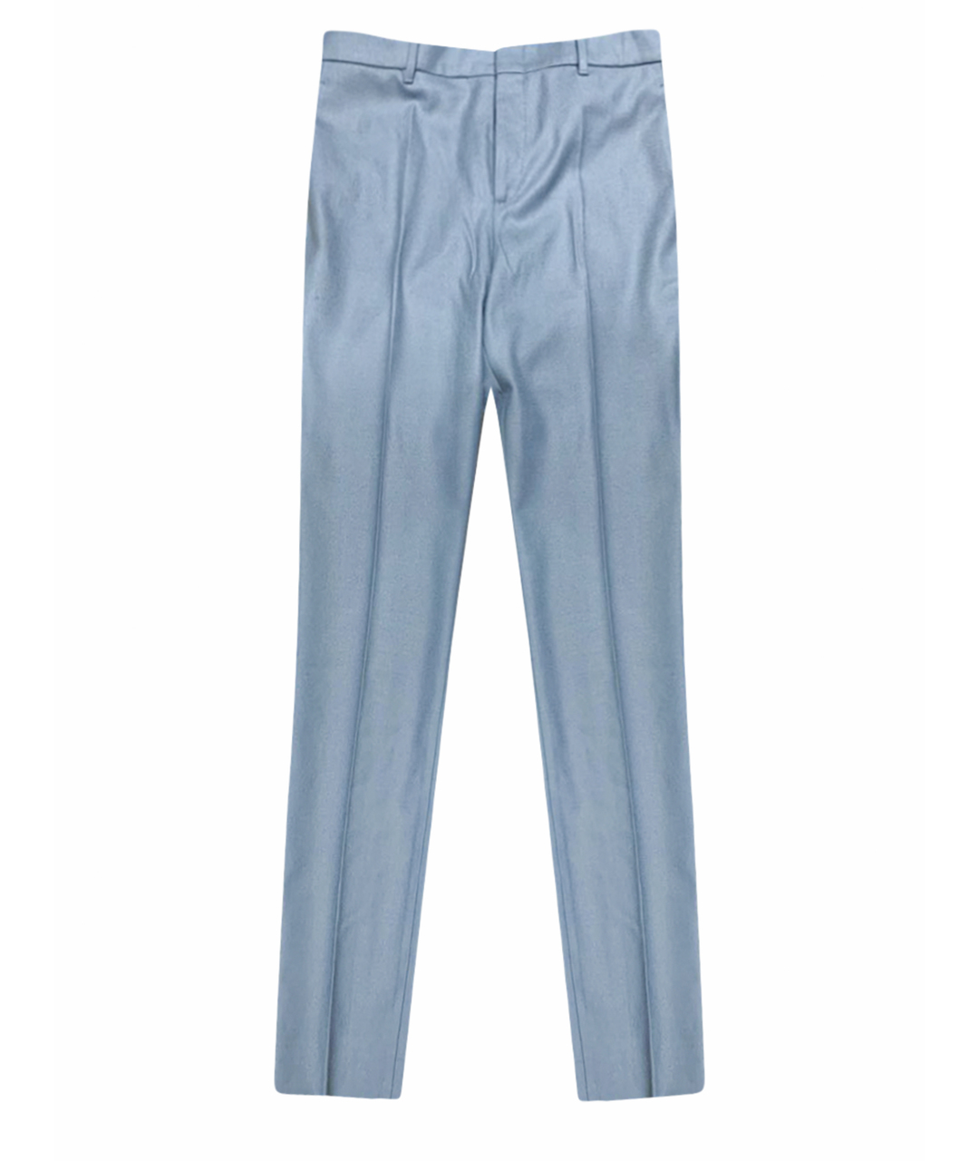 GUCCI Голубые шерстяные прямые брюки, фото 1