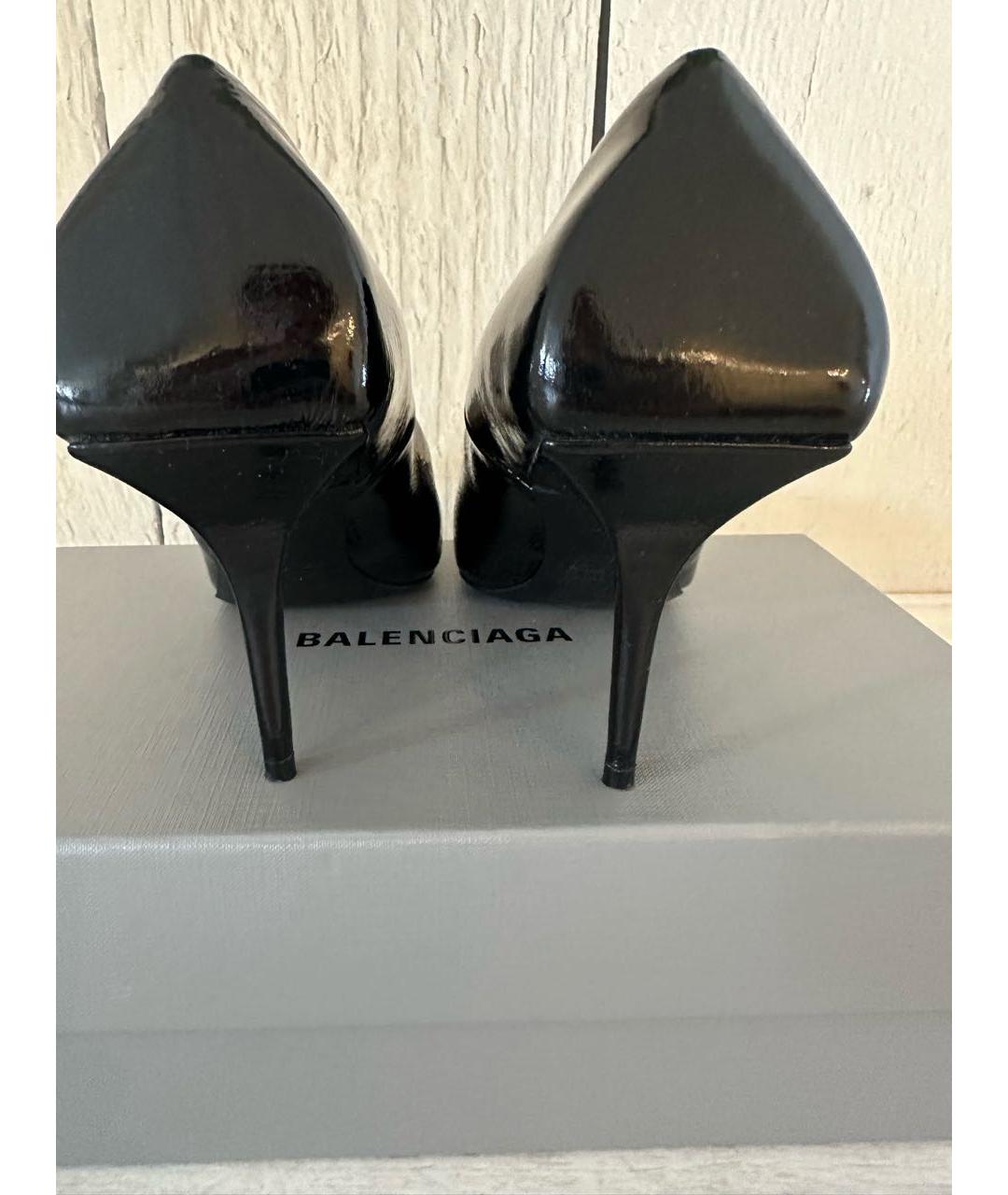BALENCIAGA Черные туфли из лакированной кожи, фото 4