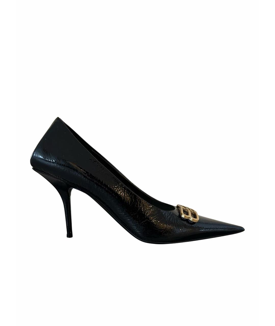 BALENCIAGA Черные туфли из лакированной кожи, фото 1