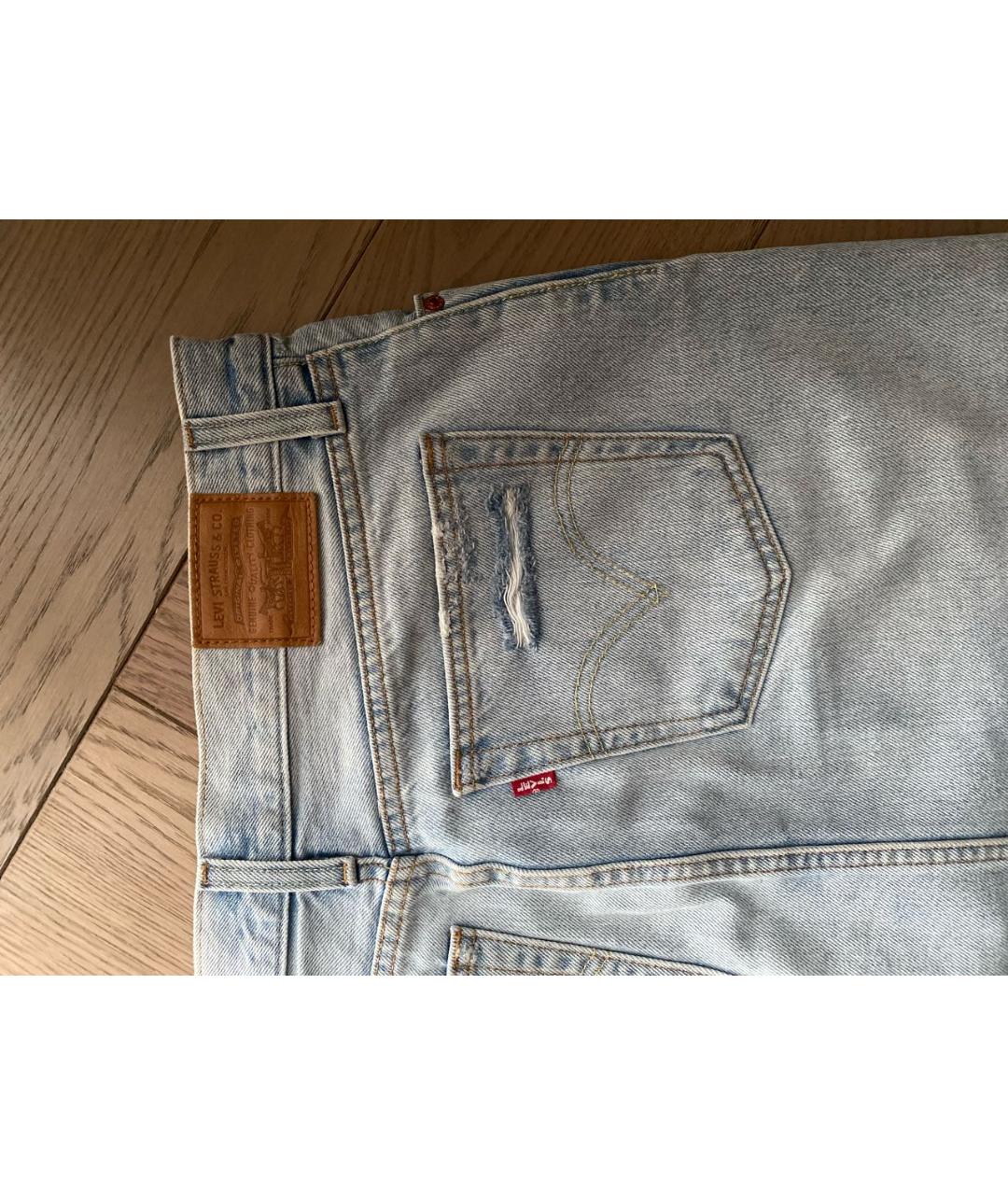 LEVI'S Голубая хлопковая юбка мини, фото 4