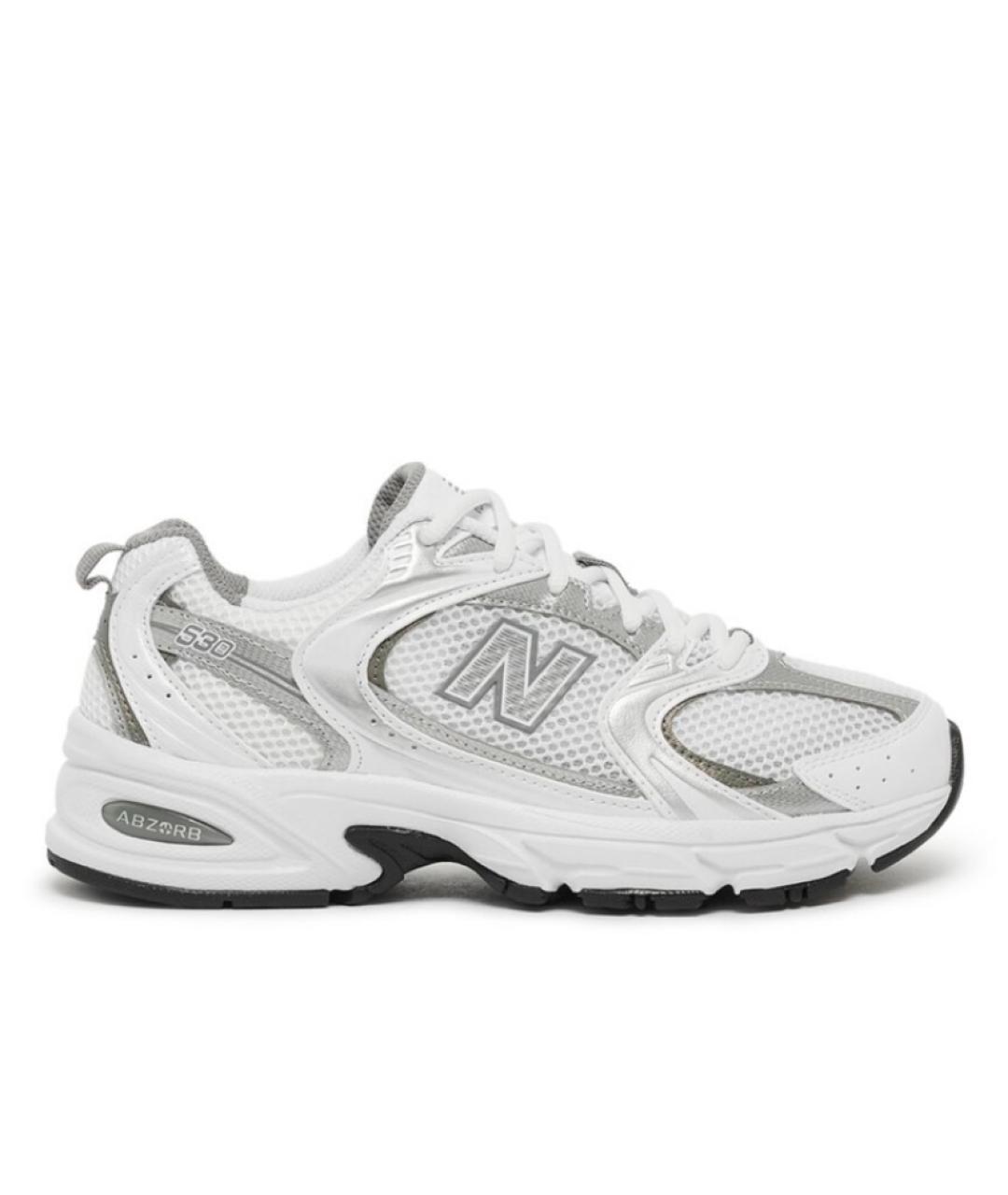 NEW BALANCE Серебряные текстильные кроссовки, фото 1