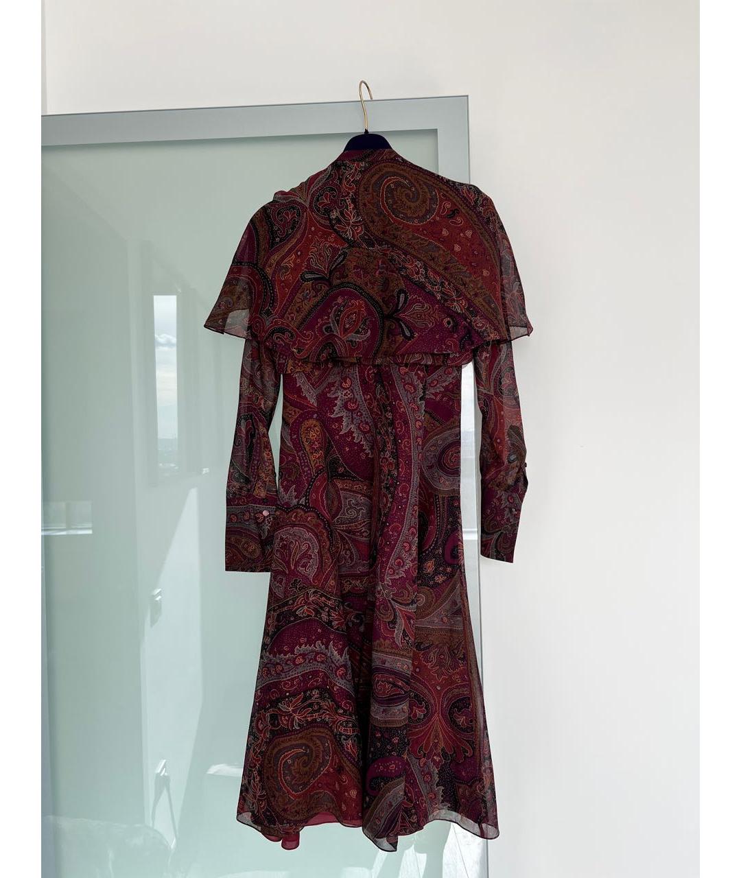 RALPH LAUREN PURPLE LABEL Бордовое шелковое повседневное платье, фото 2