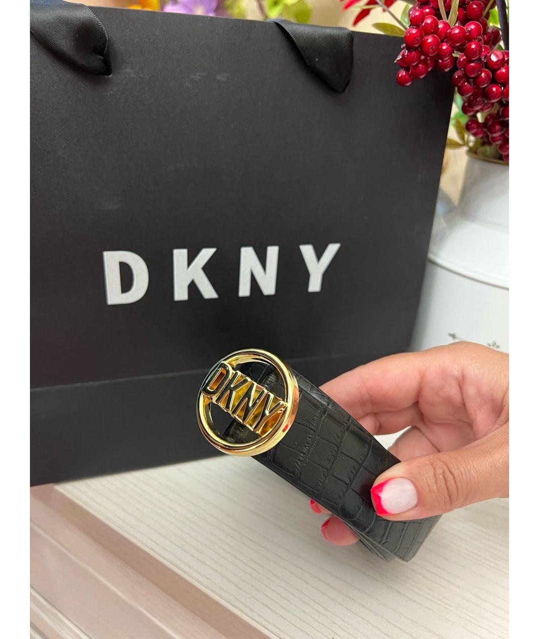 DKNY Черный кожаный ремень, фото 4