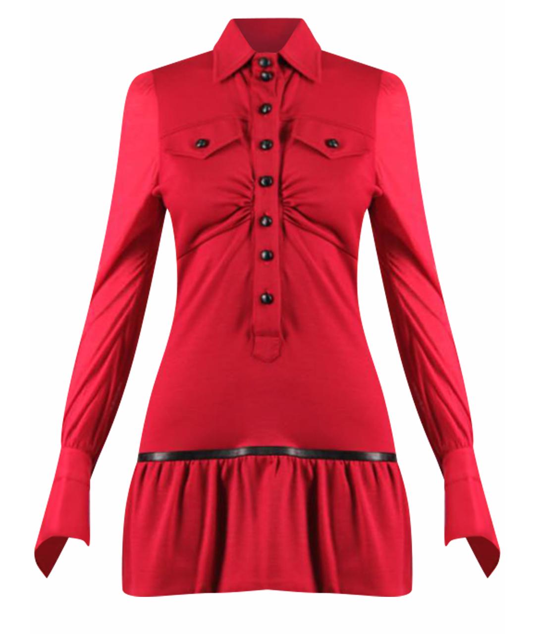 GIANFRANCO FERRE Красное хлопковое повседневное платье, фото 1