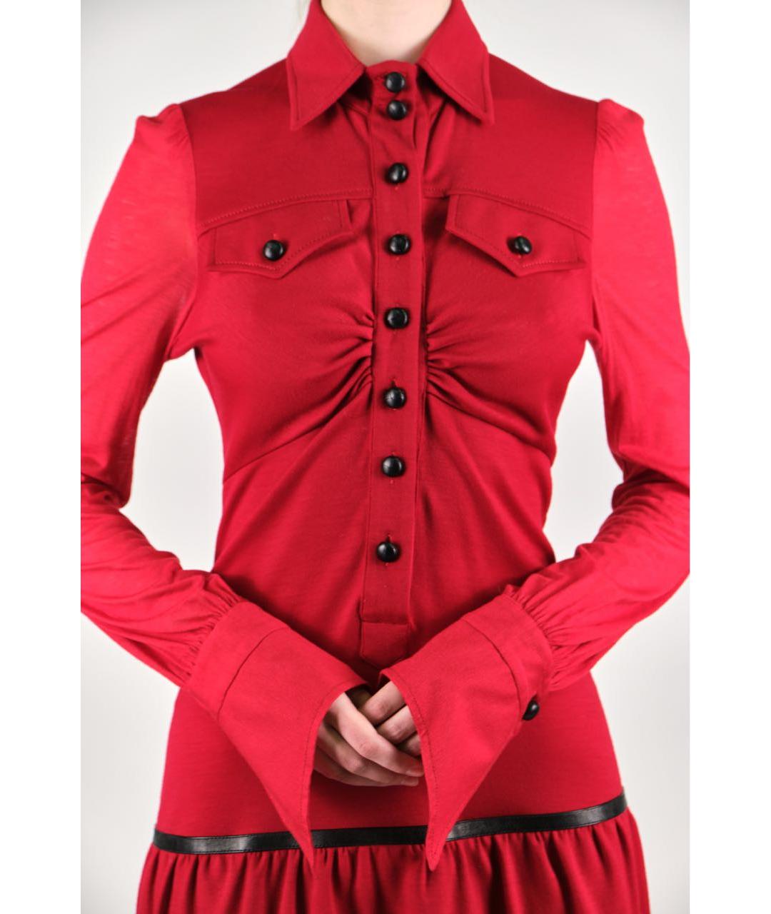 GIANFRANCO FERRE Красное хлопковое повседневное платье, фото 4