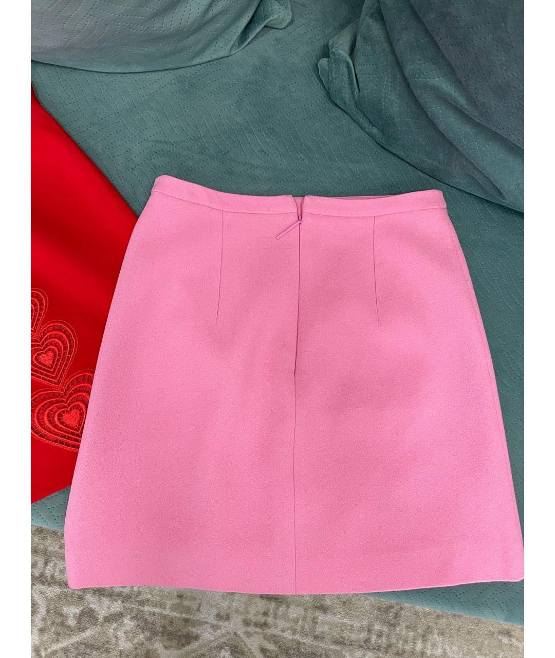 CHRISTOPHER KANE Розовая шерстяная юбка мини, фото 2