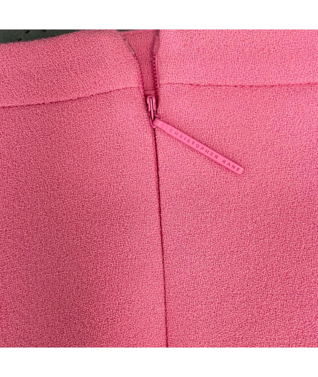 CHRISTOPHER KANE Розовая шерстяная юбка мини, фото 3