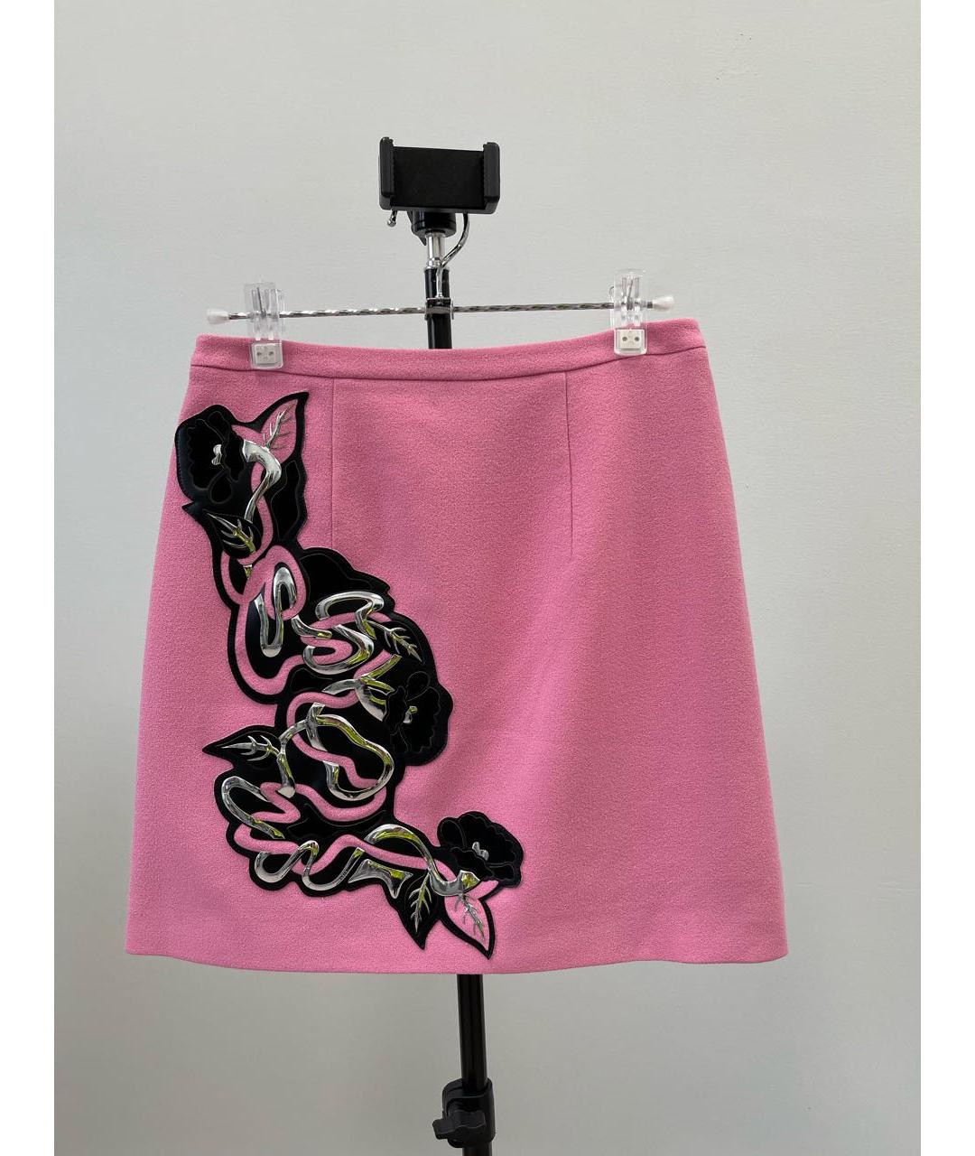 CHRISTOPHER KANE Розовая шерстяная юбка мини, фото 8