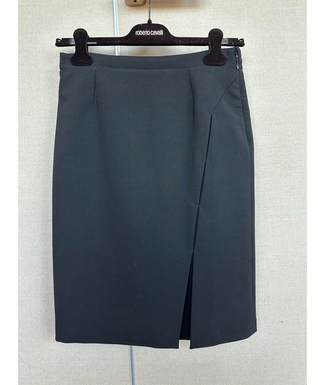 FERRAGAMO Черная шерстяная юбка мини, фото 8