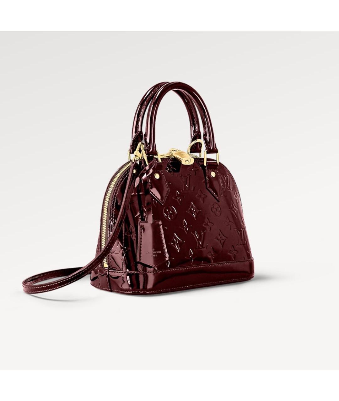 LOUIS VUITTON Бордовая кожаная сумка с короткими ручками, фото 2