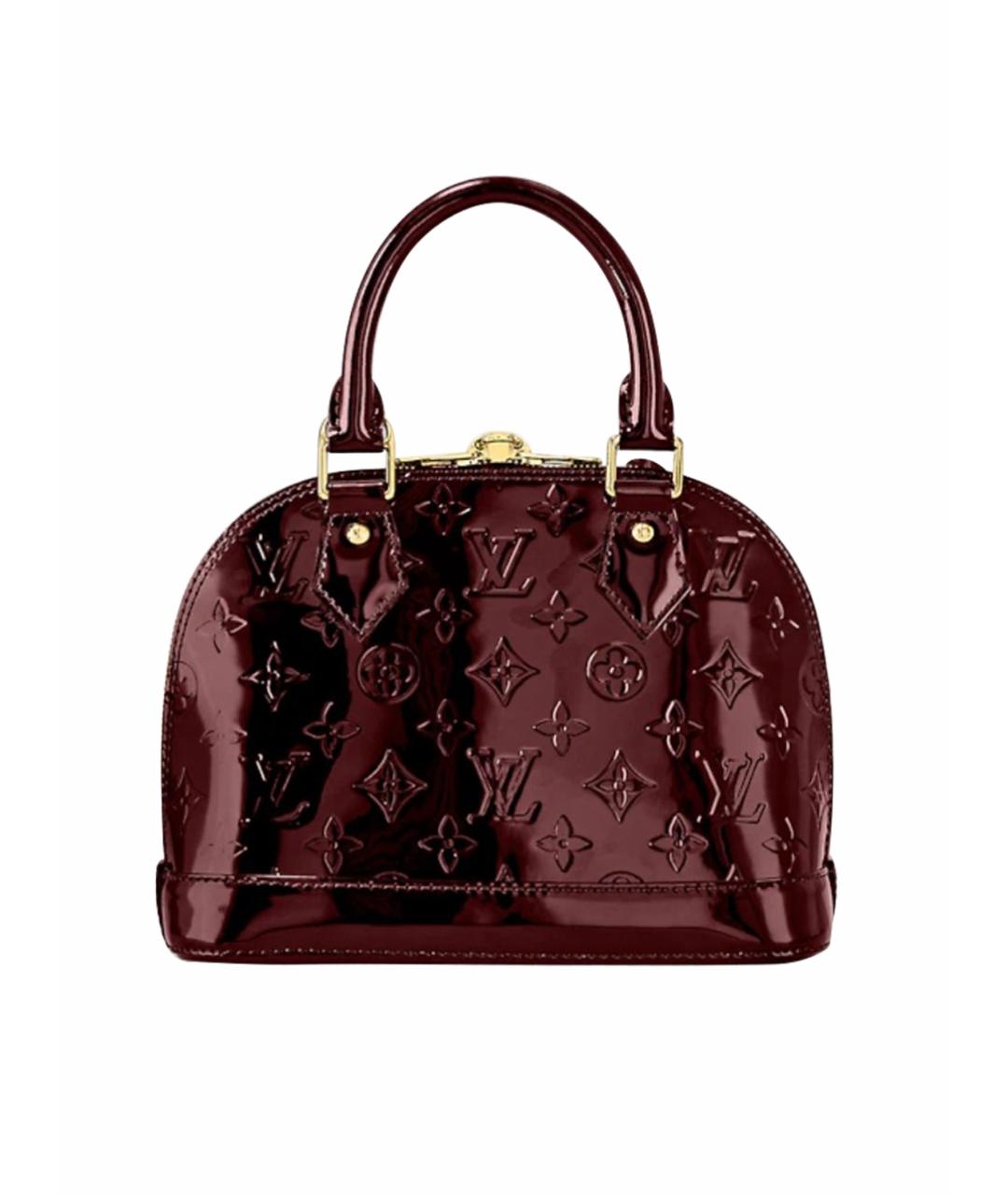 LOUIS VUITTON Бордовая кожаная сумка с короткими ручками, фото 1