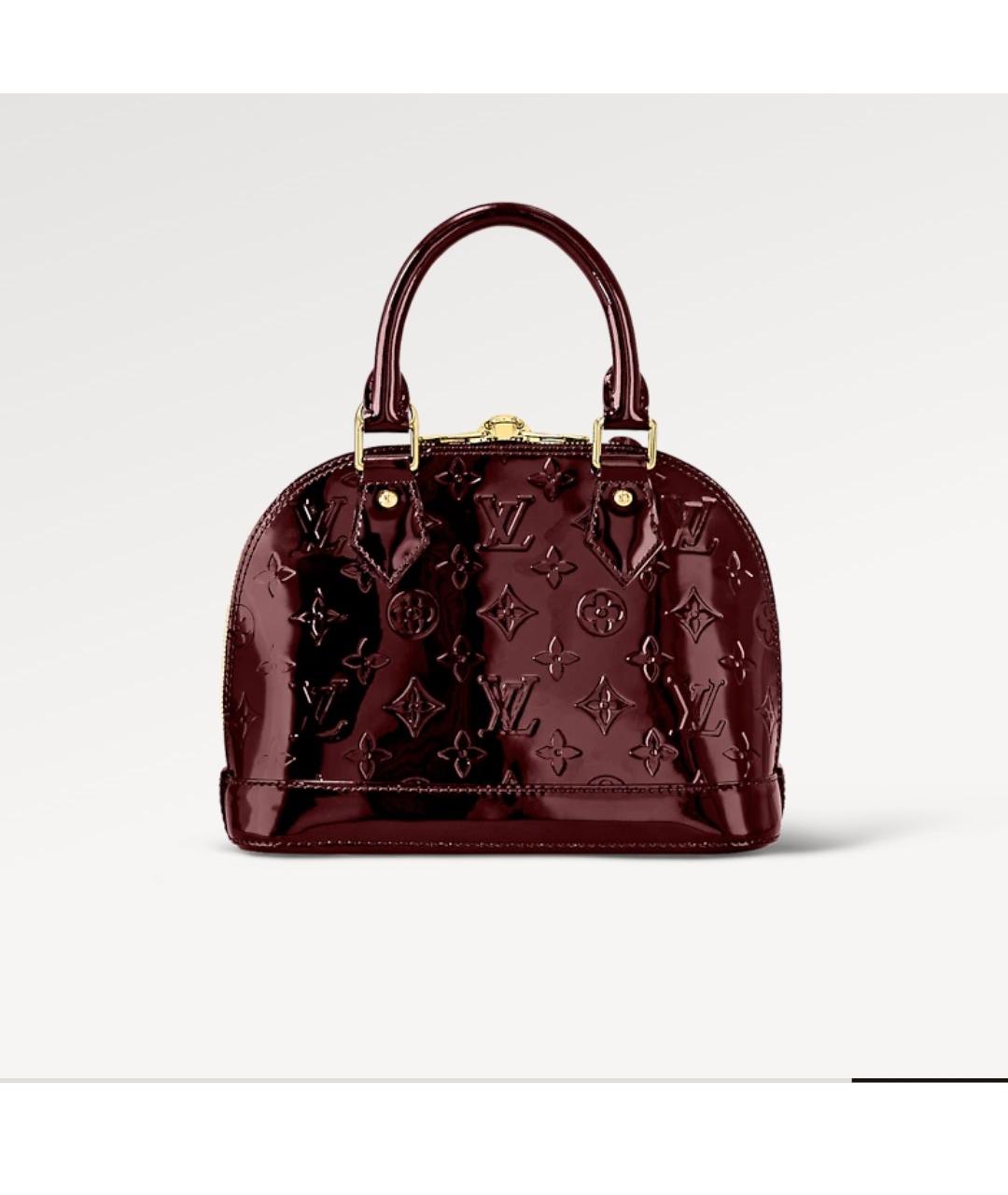 LOUIS VUITTON Бордовая кожаная сумка с короткими ручками, фото 7