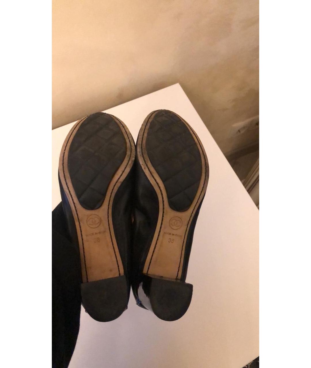CHANEL PRE-OWNED Черные кожаные туфли, фото 8