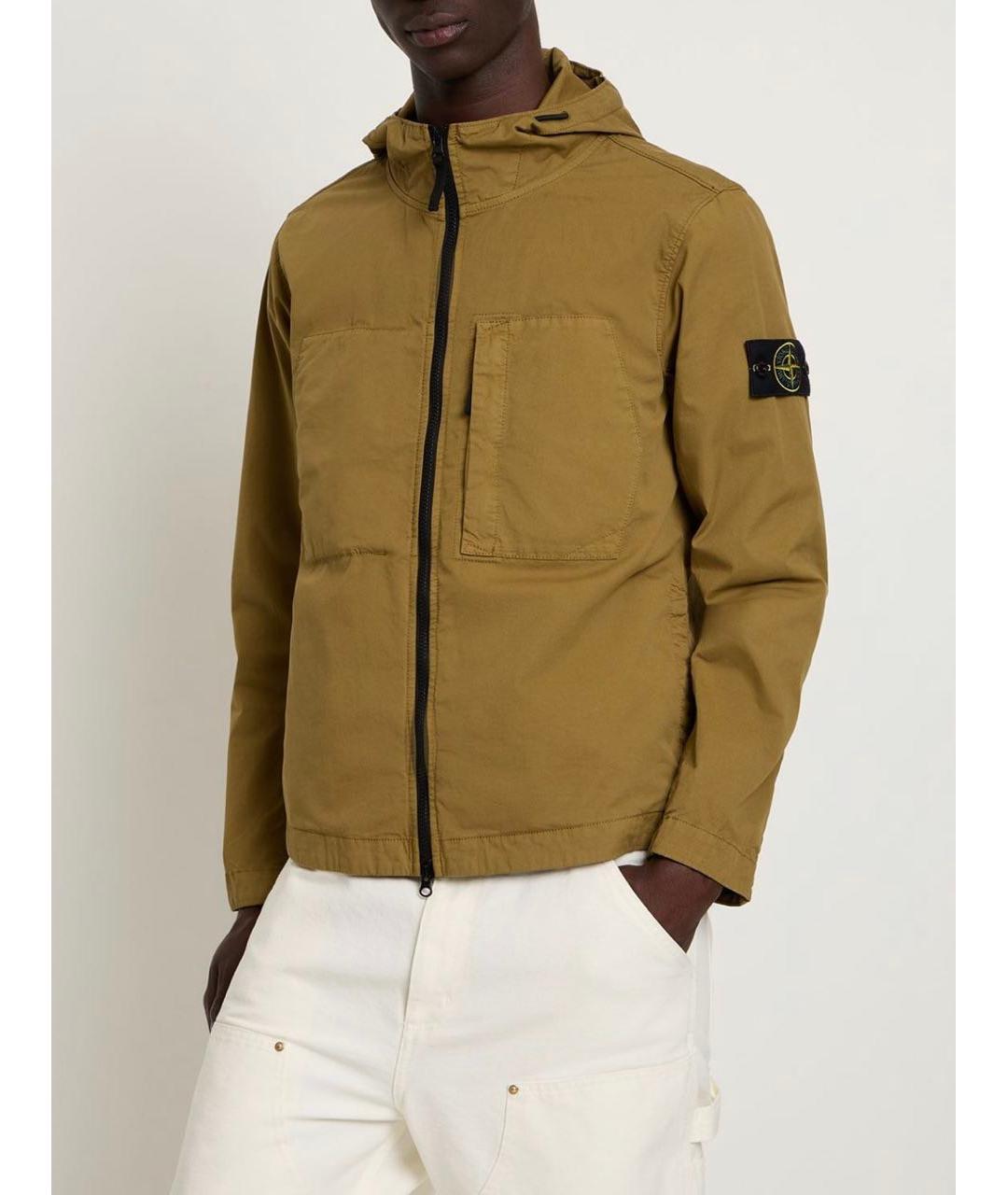 STONE ISLAND Горчичная хлопковая куртка, фото 2