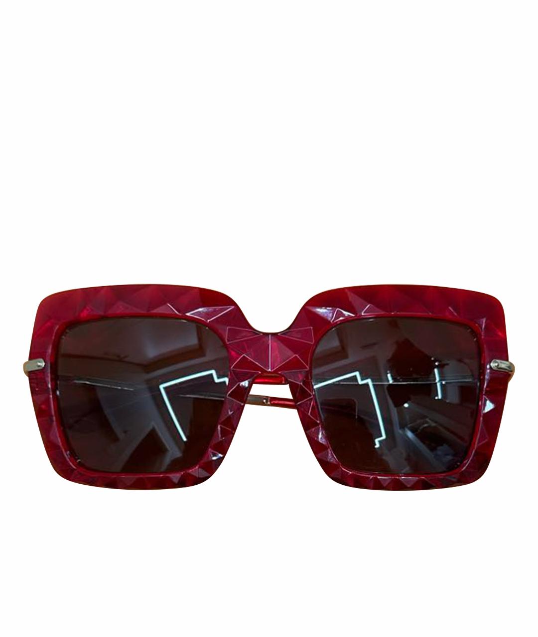 DOLCE&GABBANA Бордовые пластиковые солнцезащитные очки, фото 1