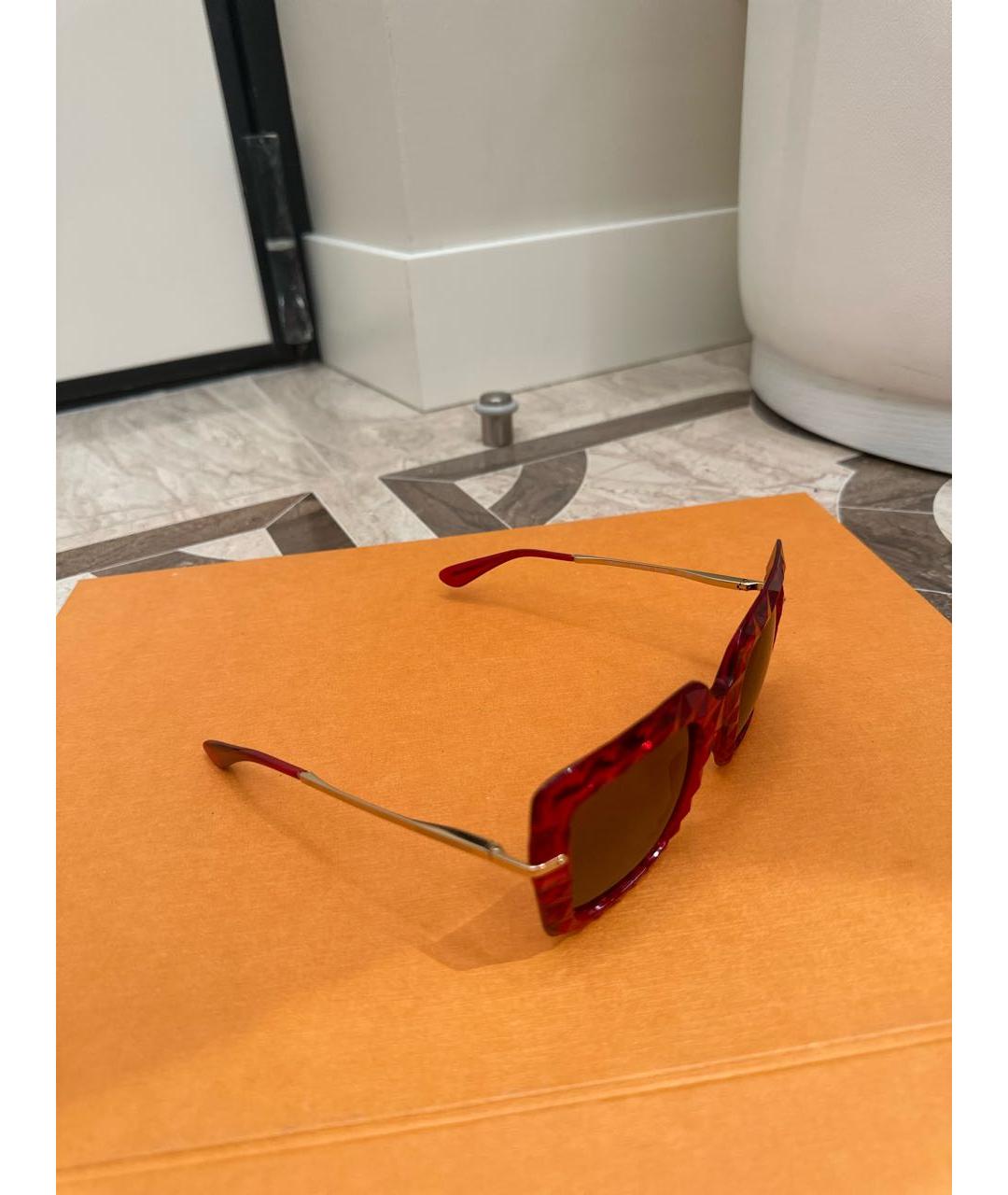 DOLCE&GABBANA Бордовые пластиковые солнцезащитные очки, фото 2
