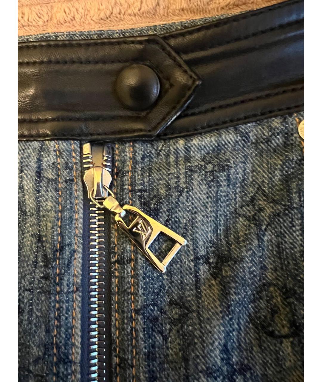 LOUIS VUITTON PRE-OWNED Синяя хлопковая юбка мини, фото 5