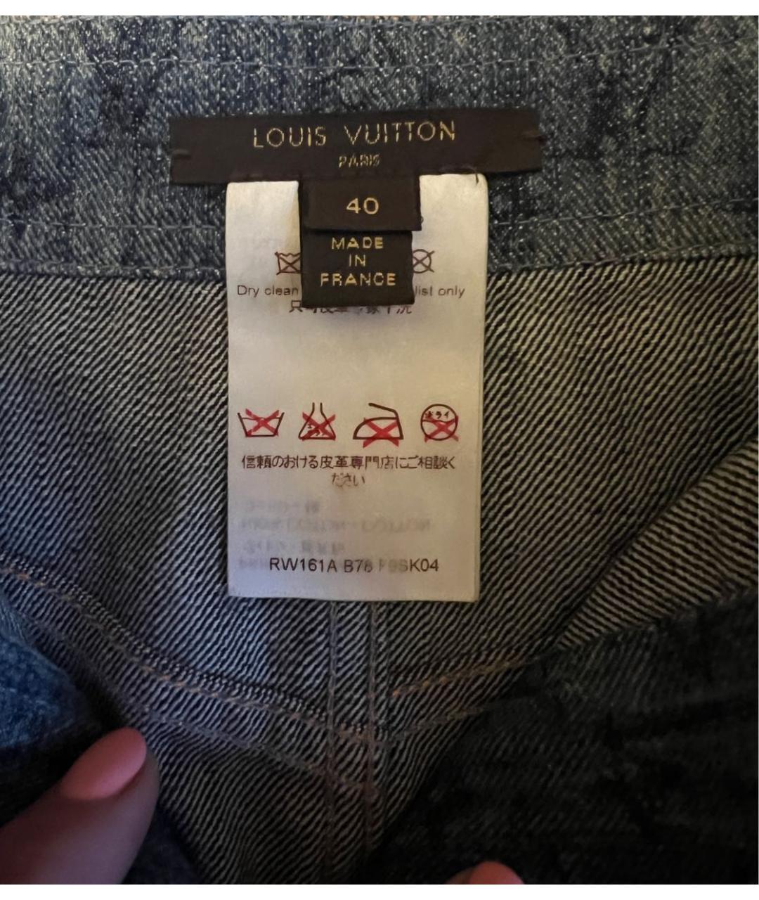 LOUIS VUITTON PRE-OWNED Синяя хлопковая юбка мини, фото 3