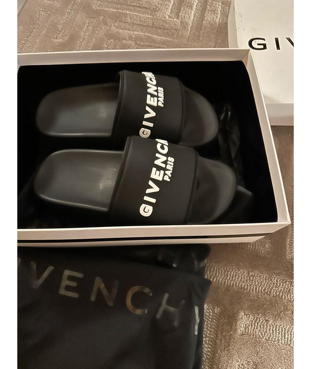 GIVENCHY Черные резиновые шлепанцы, фото 4