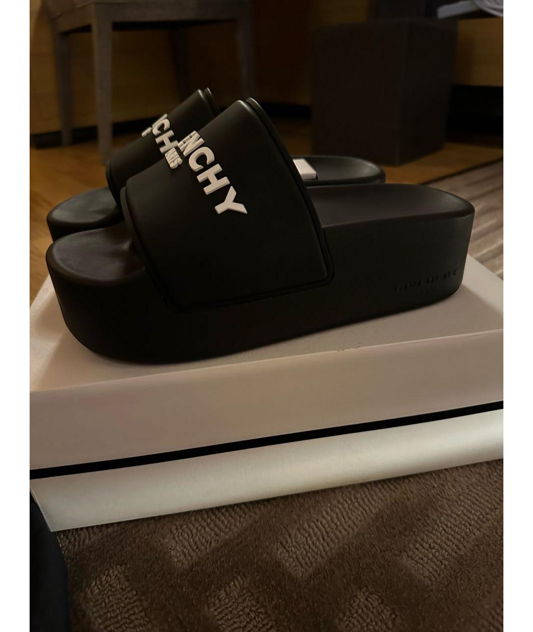 GIVENCHY Черные резиновые шлепанцы, фото 5