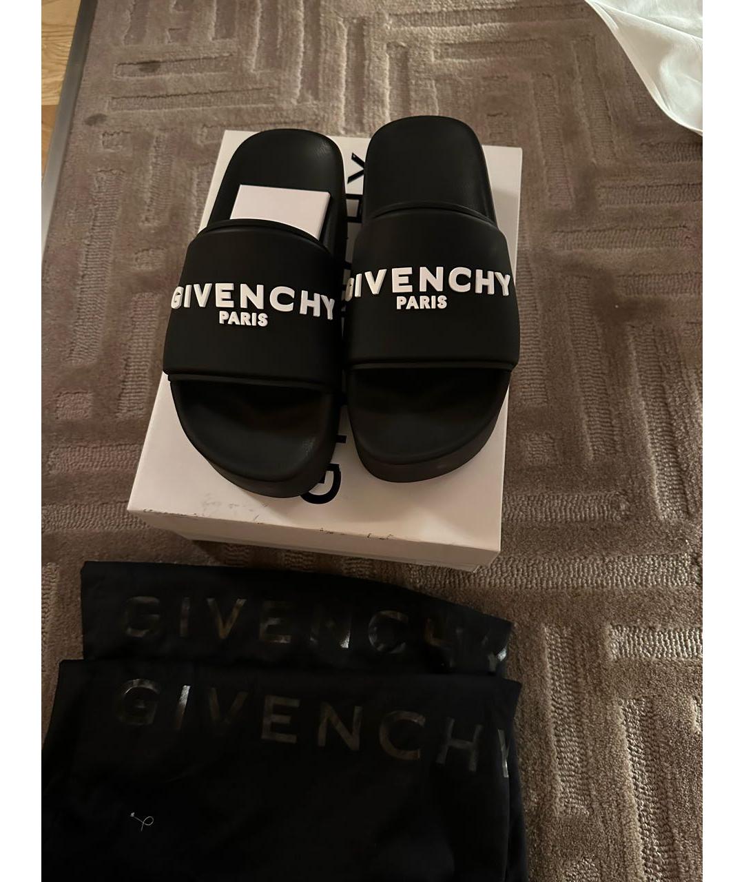 GIVENCHY Черные резиновые шлепанцы, фото 2