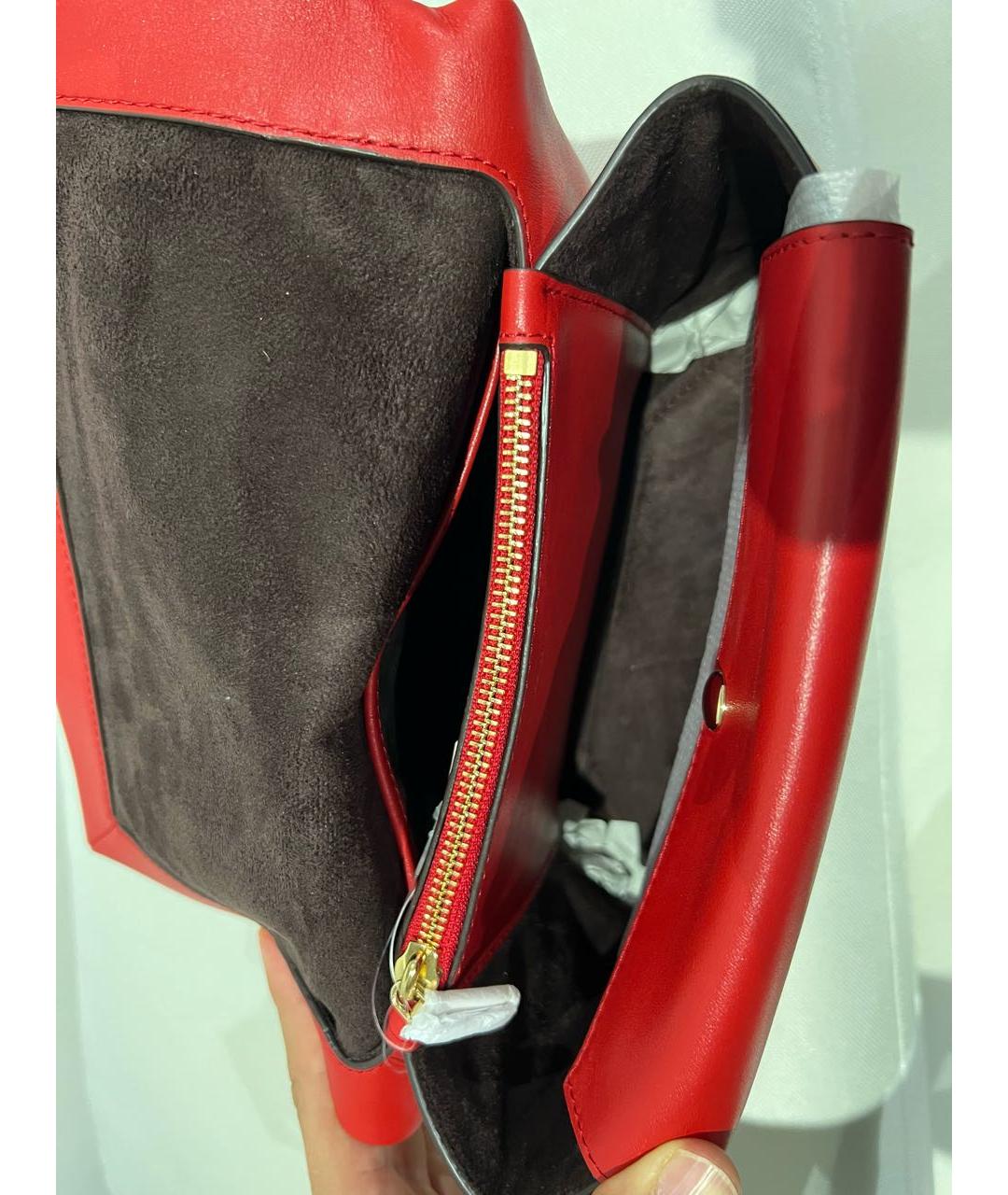 MICHAEL MICHAEL KORS Красная кожаная сумка через плечо, фото 4