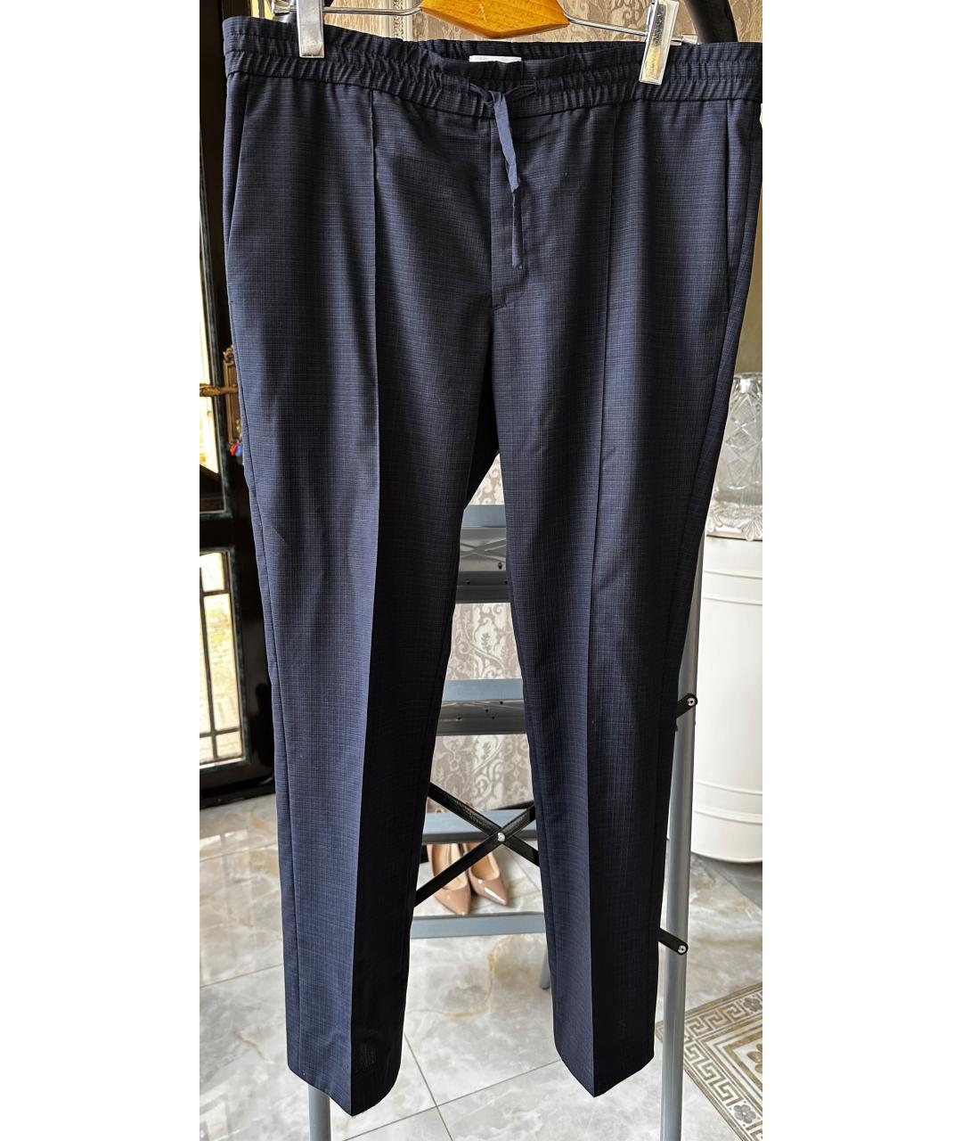 BRIONI Темно-синие шерстяные повседневные брюки, фото 7