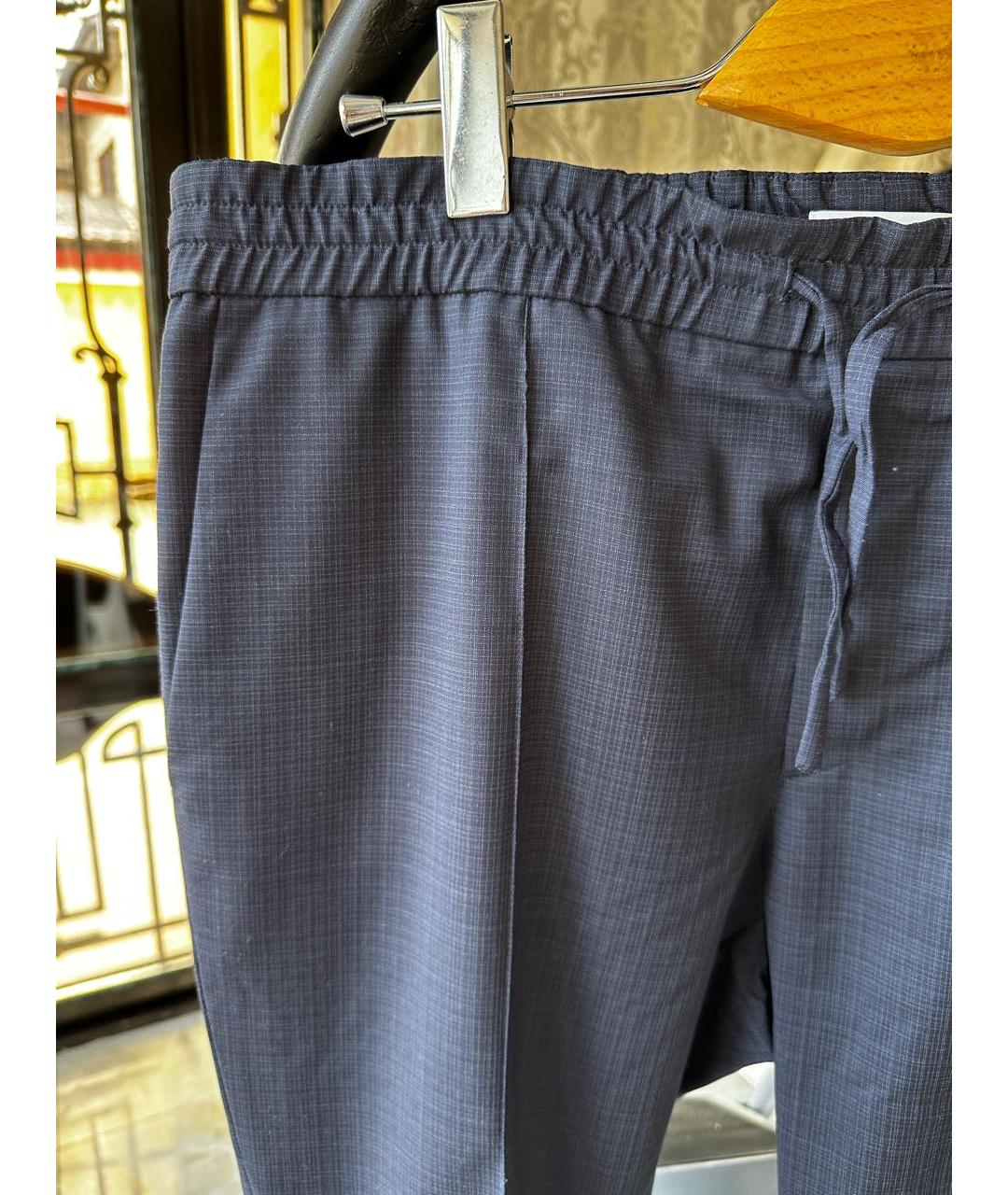 BRIONI Темно-синие шерстяные повседневные брюки, фото 6