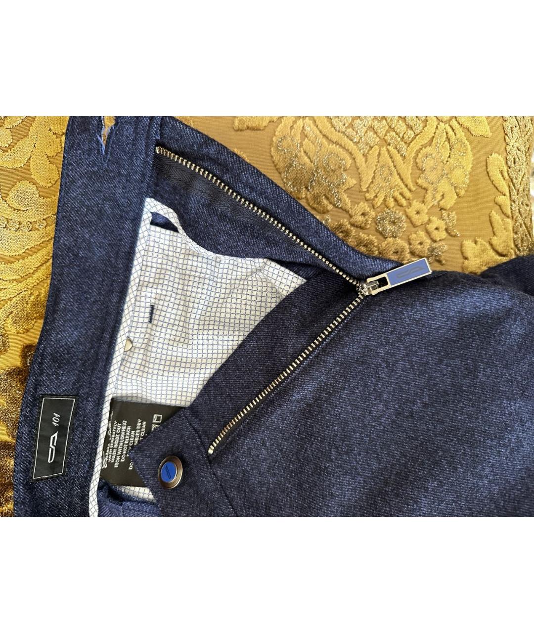 Cesare Attolini Темно-синие шерстяные повседневные брюки, фото 7