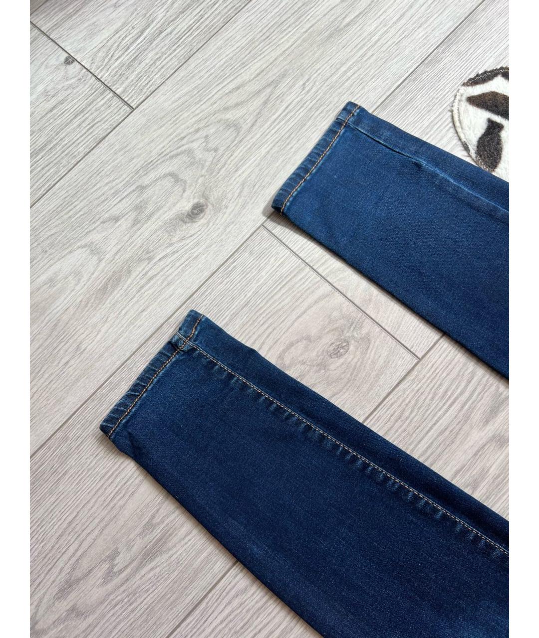 WEEKEND MAX MARA Темно-синие хлопко-эластановые джинсы слим, фото 4