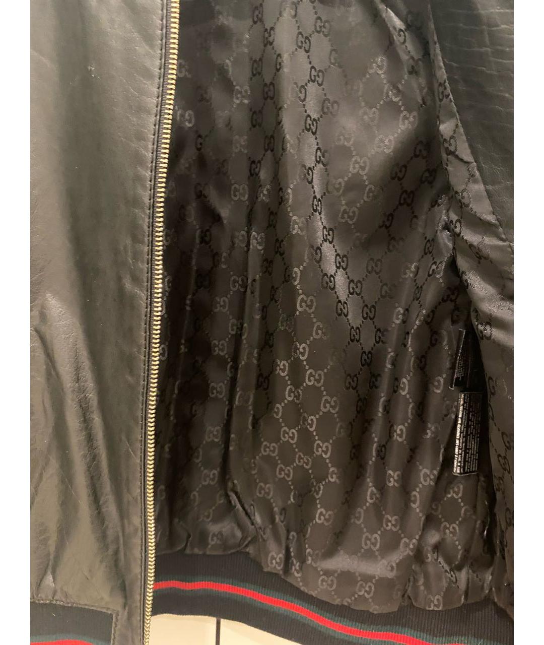 GUCCI Черная кожаная куртка, фото 3